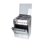 BlueFlame Cooker 2 Gas 2 Electric Hot Plates 60x60cm & Electric Oven, Thermostat, Rotisserie, S6022ER- Silver - Image 2