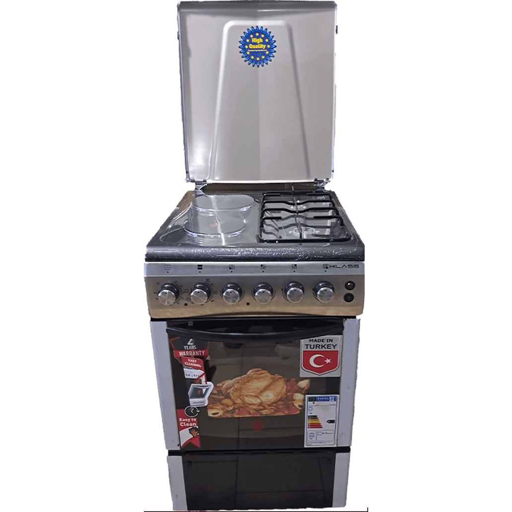 img_0363-2 Klass 50×60 Freestanding Cooker, 2 Gas Burners + 2 Hotplates with Electric Oven (5622) - Image 1