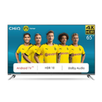CHiQ 65-inch 4K UHD HDR Android Smart LED TV; Built-in Wi-Fi, HDR,