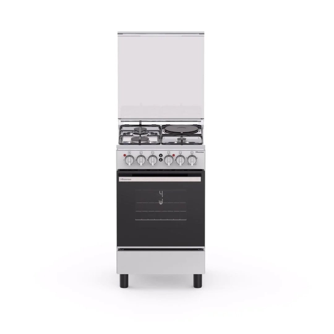 hbo60202-25 Hisense Cooker 50x50cm, 3-Gas Burners & 1-Electric Plate, HF531GEES with Electric Oven - Image 1