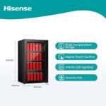 Hisense 122 Liter Chiller Single Door Beverage Cooler, Color Black, With LED Light, Digital Touch Control, Glass Door, Model RBC122N4ASU - Image 2