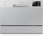 Hisense H6DSS 6 Place Settings & 6 Programs Countertop Dishwasher, Water & Energy Efficient, Silver