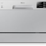 Hisense H6DSS 6 Place Settings & 6 Programs Countertop Dishwasher, Water & Energy Efficient, Silver