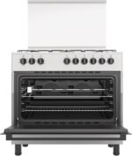 Hisense HGI9B20S, 90 cm Freestanding Gas Cooker With Dual Fan, 105 Liters Multifunction Oven, Mate enameled Pan Support, One Hand Ignition, Stainless Steel - Image 2