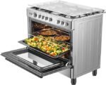 Hisense HFG90335RX 90 cm Freestanding Gas Cooker, 5 Gas Burners with Flame Failure Device, Cast Iron Pan Support, Auto Ignition, Stainless Steel - Image 3
