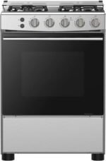Hisense HFG60121X 60 cm Freestanding Gas Cooker, 4 Gas Burners with Flame Failure Device, Cast Iron Pan Support, Stainless Steel