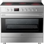 Hisense HFEC90545X, 90 cm Freestanding Electric Cooker, 123 Litres Oven with 9 Cooking functions, Stainless Steel