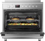 Hisense HFEC90545X, 90 cm Freestanding Electric Cooker, 123 Litres Oven with 9 Cooking functions, Stainless Steel - Image 2