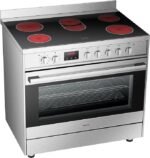 Hisense HFEC90545X, 90 cm Freestanding Electric Cooker, 123 Litres Oven with 9 Cooking functions, Stainless Steel - Image 3