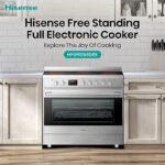 Hisense HFEC90545X, 90 cm Freestanding Electric Cooker, 123 Litres Oven with 9 Cooking functions, Stainless Steel - Image 5
