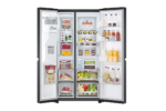 LG 674L Side-by-Side Fridge with UVnano® Water Dispenser in Matte Black Finish - Image 2