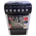 Klass Free Standing Cooker 60x60cm, Full Gas, 4 Gas Burners, Gas Oven & Grill, Oven Lamp & Timer, 4TTE-6640 BLK - Image 2