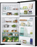 Hitachi 600Ltrs 2-Door Top Freezer Fridge w/ Inverter Compressor (Glass Grey) | RVG800PUN7GGR - Image 3