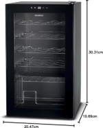 Kenwood Beverage Cooler, 24 Bottles Wine Cooler Refrigerator with Double Glass Door, Blue Light, Smart Temperature Control, BCM24.000BK - Image 3