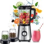 Kenwood Glass Blender, Smoothie Blender w/ Grinder Mill, Chopper Mill, Ice Crush Function, 2L, 1000W | BLM45.720SS