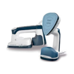 KENWOOD 2-in-1 Garment Steamer + Steam Iron 1000W with Rotary Plate, Ceramic Soleplate, LED Light GSP40.000WB White/Blue
