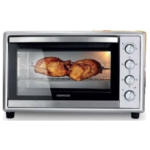 KENWOOD 100L Toaster Oven – Oven Toaster Grill Large Capacity Double Glass Door Multifunctional with Rotisserie and Convection Function for Grilling, Toasting, Broiling, Baking, Defrosting MOM99 Silver