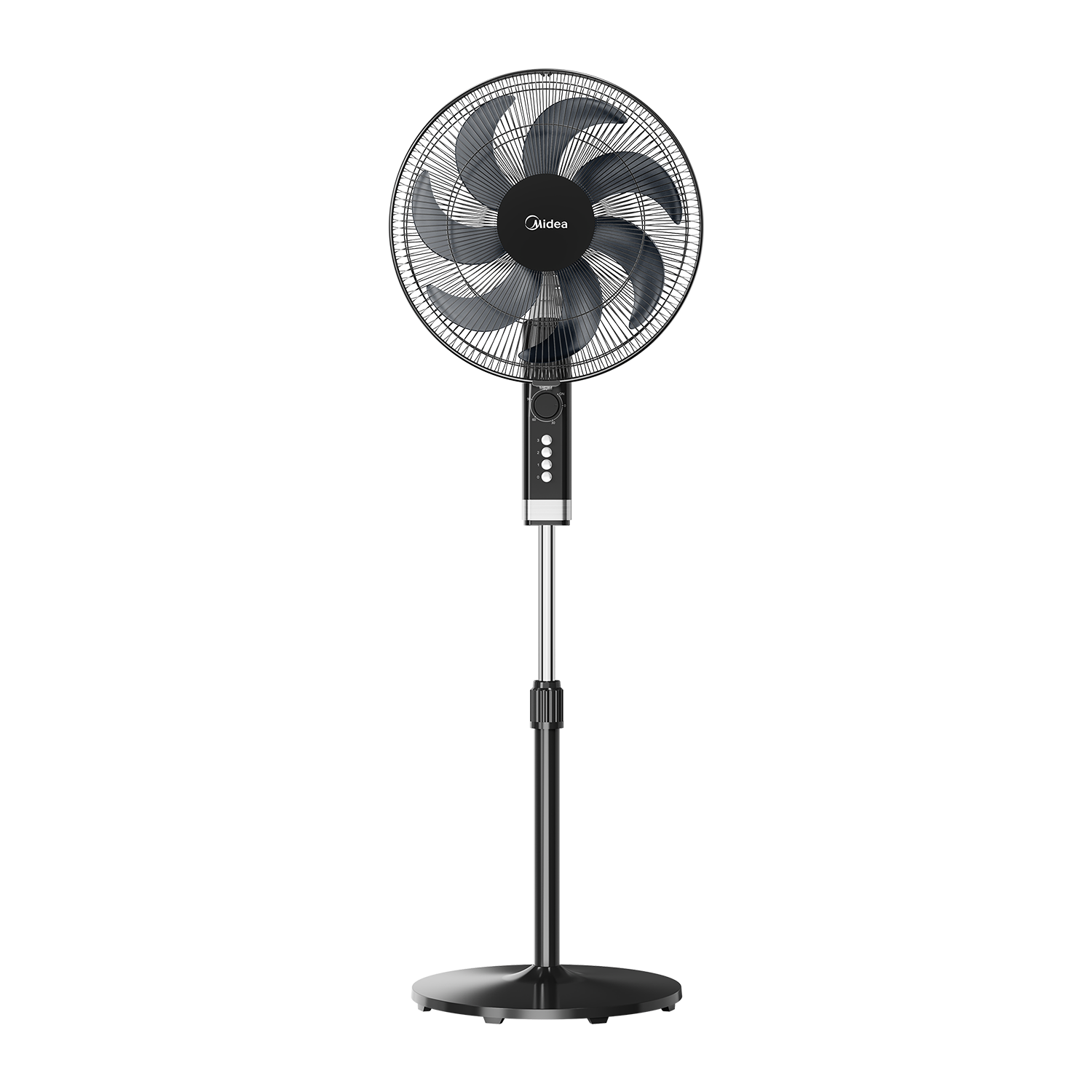 img_3063 Midea 16 Inch Stand Fan, 3 Speed Settings, 50W, 2Hr Timer FS40-23MT – Black - Image 1