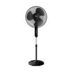 Midea Pedestal Stand Fan with SQD Motor, 16 inch, 3D Oscillation Directions, 3 Speed Levels & Adjustable Height, 3 Leaf Blade with 7.5 Hours Timer, Best for Home & Office, Black, FS4019K - Image 2