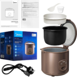 Midea 5L Rice Cooker with Steamer MB-YJ508J – Brown - Image 3