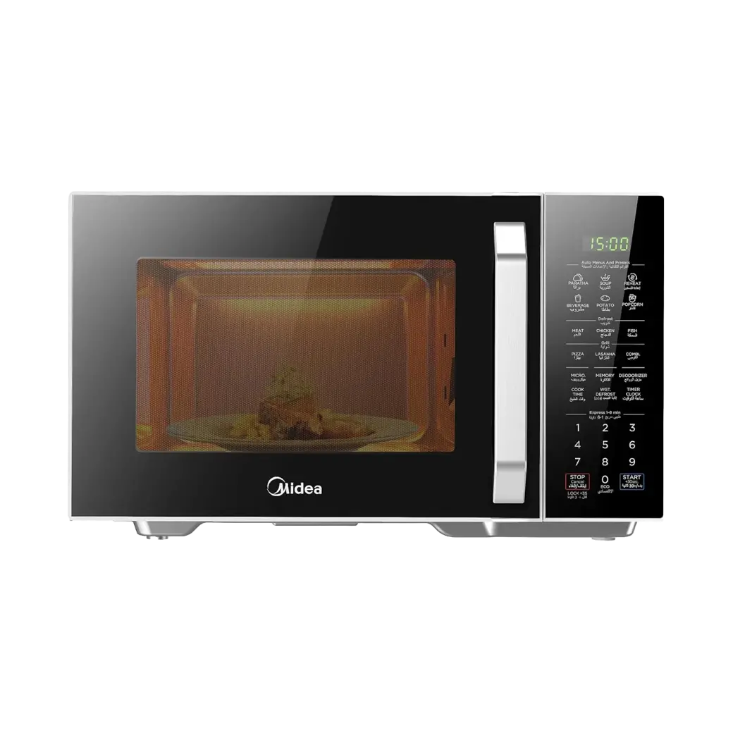 img_3194 Midea 2-in-1 Microwave Oven with Grill – 25L, Digital Touch Control – Model EM8P022MO-B - Image 1