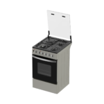 Midea 60*60- 3Gas + 1 Electric Standing Cooker With Electric Oven (60E3G1H4F-SL)-Silver - Image 2