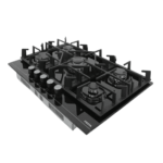 FIESTA 90×60 Built-in Gas Hob, 5-Gas Burners, Auto Ignition, Cast Iron Pan Supports, Euro Pool Gas Burners -Stainless Steel
