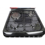 BlueFlame Cooker S6031EFRP - B 60x60cm, 3 Gas Burners And 1electric Hot Plate With Electric Oven Black In Colour
