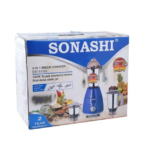 Sonashi 3 IN 1 Mixer Grinder with Stainless Steel Jar SB-151SS – Blue - Image 2