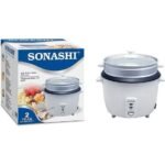 SONASHI 0.6 LTR RICE COOKER WITH STEAMER SRC-306