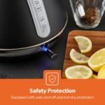 Geepas GK-38073 BK Electric Kettle – 3000w Fast Boil, 1.7L Stainless Steel - Image 4