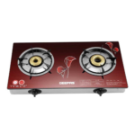 Geepas 2-Burner Gas Stove, Tempered Glass, GK5602