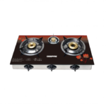 Geepas 3-Burner Gas Cooker, Glass, Auto Ignition | GGC31012