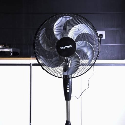 img_3892 Krypton Stand Fan with Remote Black, 16 Inches, KNF6274 - Image 1