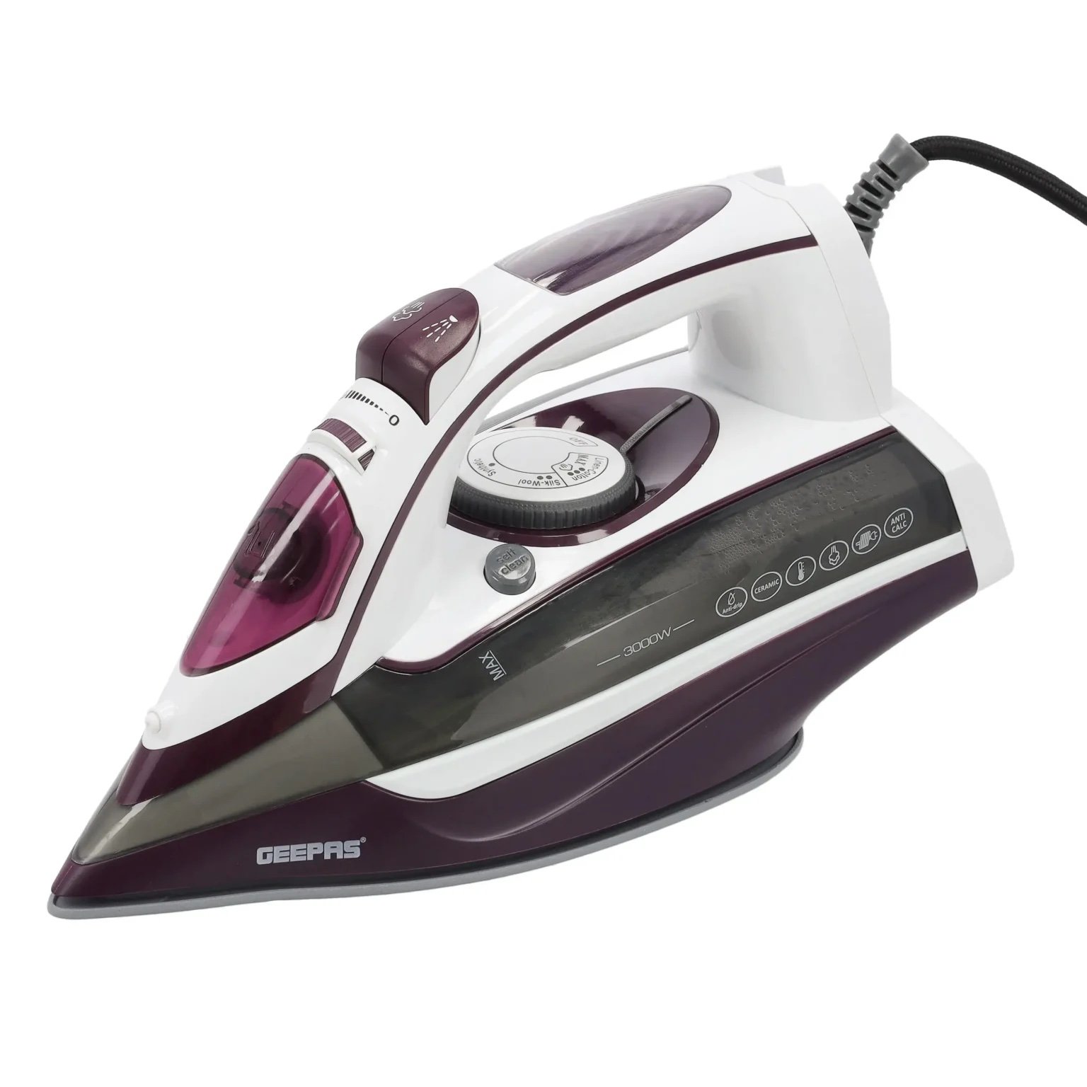 img_3946 Geepas Ceramic Steam Iron, Temperature Control, Gsi24025 - Image 1