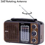 Geepas GR6836 8-Band USB- DC Compatible Radio - Black & Brown