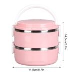 Delcasa DC1620 1700ML 2 Layer Lunch Box Portable Stainless Steel Inner case