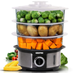 Geepas 3-Tier Food Steamer, 12 Litres, 75 Minute Timer, 1000 Watt, GFS63025