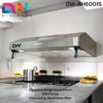DWRH6001S Range Hood 60CMS Color Stainless Steel/Single Motor/Lamp 1.5W x2 / Washable Filters