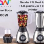 DIGIWAVE DWBL1212 3In1 Blender 1.5Ltrs Stainless Steel Jar,1.5Ltrs P Grade Jar ,Mini Coffee Grinder / 500Watts