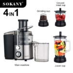 SOKANY SK-4009 4-In-1 Multifunction Juicer With 800W Motor And Stainless Steel Blade - Image 3