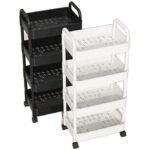 4 layer plastic rolling storage cart