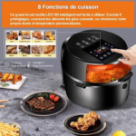 8L Hot Air Fryer, Oil-Free Fryer with Visible Window, Touchscreen, Defrost Function, 24-Hour Keep Warm Function, Recipes - Image 2