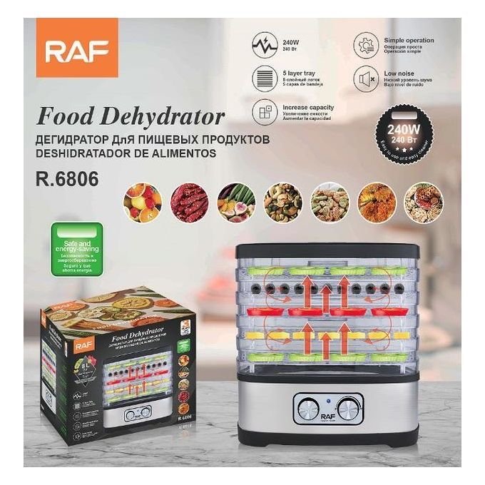img_4744-2 RAF R.6806 Electric Food Dehydrator for Fruits And Vegetables With 5 Layer Trays-Silver - Image 1