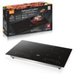 RAF R.8109 2 Burners Ceramic Infrared Cooker 2200W Multi Cooking Programs- Black - Image 2
