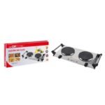 CNTRONIC LEE517 Double Burner Electric Hot Plate With Solid Plate Staineless Steel Stove With Handles