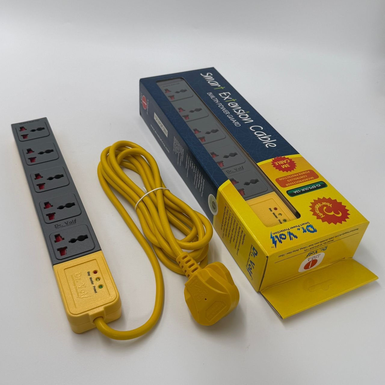 2026/03/2562773.jpg Dr. Volt 5- Way Power Extension Cable With Built-in Surge Protection - Image 1