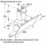 Bosch, 90 cm, Wall‑Mounted Cooker Hood 2‑Speed Touch Control & LED Lights – DWK96PJ60M Black - Image 2