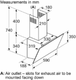 Bosch Series 2, Wall-Mounted Cooker Hood, 60 cm, Clear Glass Black Printed DWK63PJ61M - Image 2