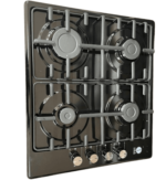 IQRA 60cm Built-in Gas Hob, 4 Burners, Flame Failure Device, Auto-Ignition, Stainless Steel, IQ-BH640BLK